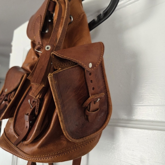 Soft Leather Backpack From Mexico - Picture 2 of 8